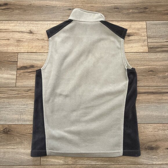 Men's Columbia Fleece Vest SZ SMALL Beige Brown Full Zip Pockets Outdoor - Picture 9 of 9